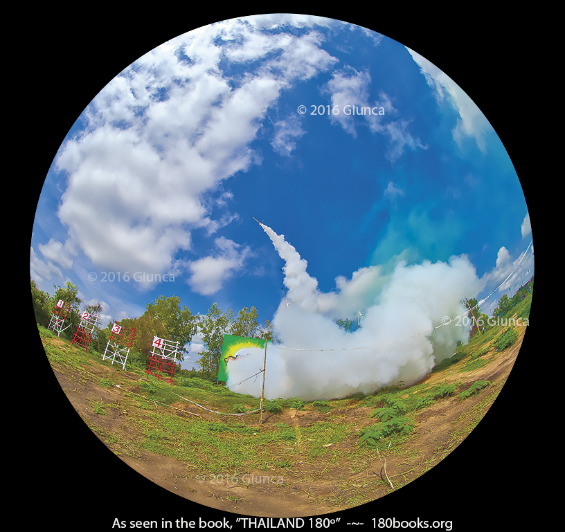 Image of Bun Bang Fai launching.