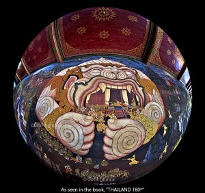 Detail of Hanuman in the Ramayana at Wat Phra Kaew, Bangkok, Detail of Hanuman in the Ramayana at Wat Phra Kaew, Bangkok, Detail of Hanuman in the Ramayana at Wat Phra Kaew, Bangkok, from the book, "THAILAND 180º".