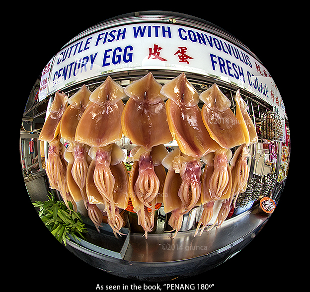 An image of a Sotong Kangkung Vendor, as seen in the book, "PENANG 180º".