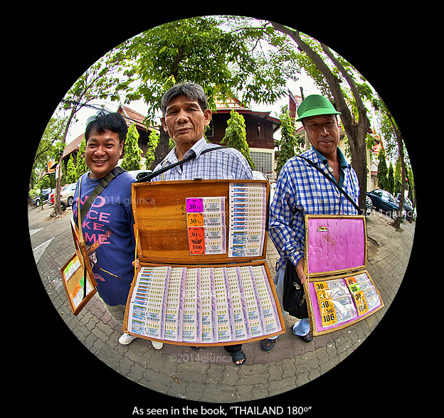 Image of lottery vendors in Thailand.