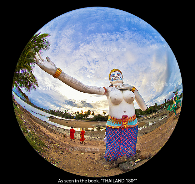 Image of A Phii Seua Samut Statue That Towers Over the Island Landscape