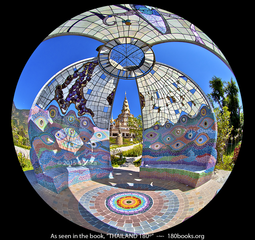 Image showing the View of Wat Phra That Pha Sorn Kaew, from a pavilion.