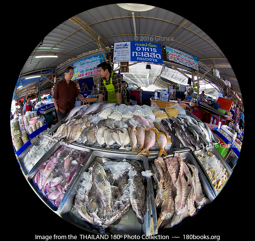 Image of market seafood vendor.