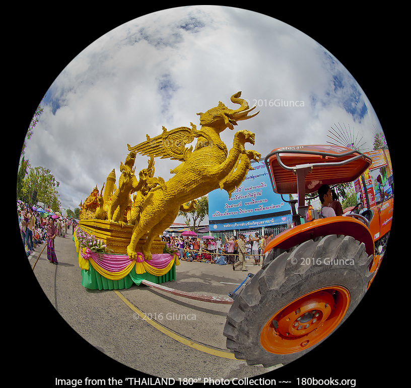 Image of A Hussadeeling float appearing to fly down the street.