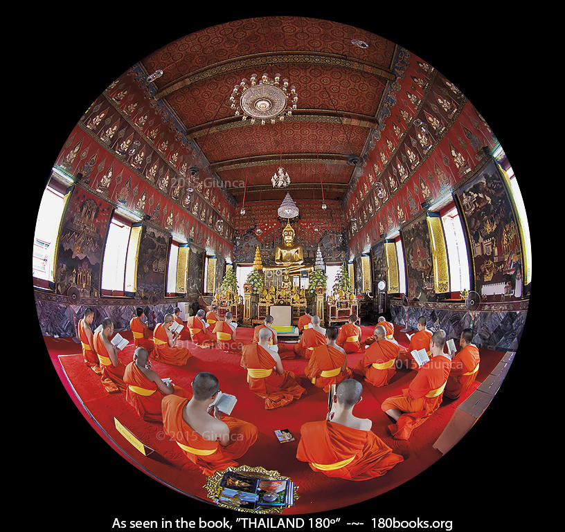 Image of monks at the Morning Prayer and Meditation Session,