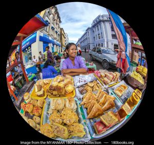 Image of a Pastry Vendor in Yangon