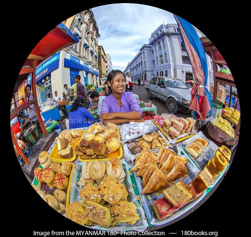 Image of a Pastry Vendor in Yangon 