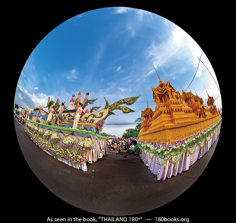 Image of A Float with Beauty Queens and a Wax Castle