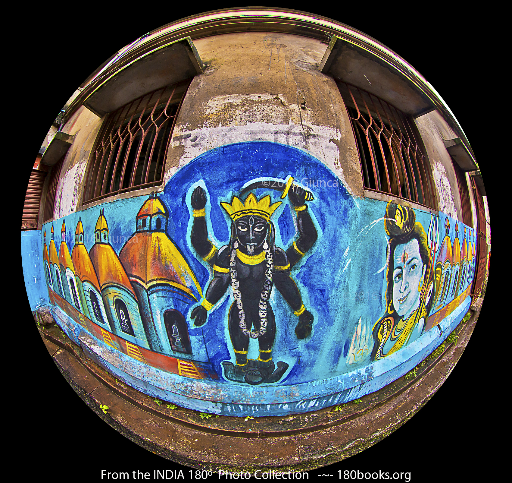 Image of a Mural of Goddess Kali and Lord Shiva, in Kolkata