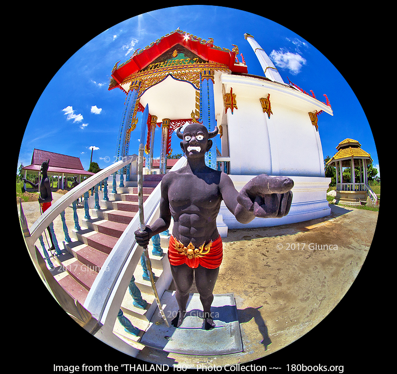 Image of the Pointing Man at a crematorium - ยมทูต