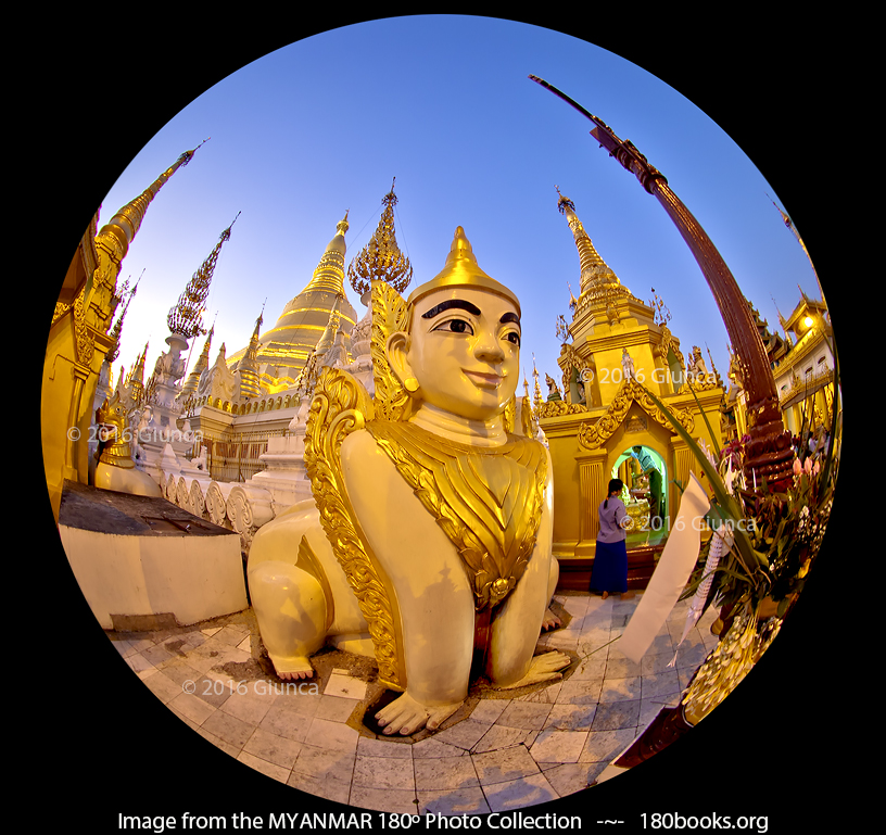 Image of a Manuthiha or Manussiha statue at the Shwedagon Pagoda in Myanmar