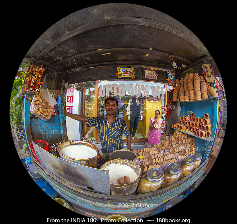 Image of Masala Tea vendor, in Kolkata, India