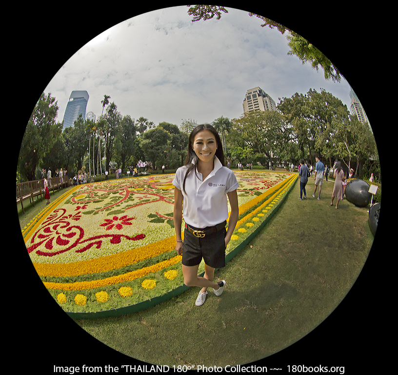 Image of Khun Lek with the Largest Floral Carpet Ever Created in Asia