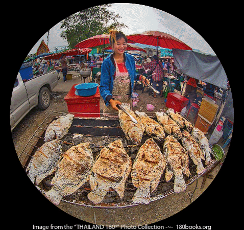 Image of BBQ fish vendor