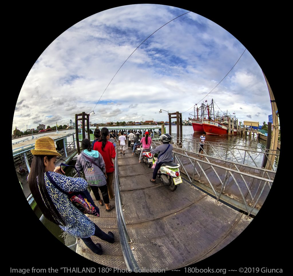 Fisheye image of Tha Chin River Ferry